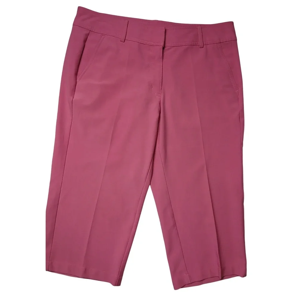 Pebble Beach Dry-Luxe Performance Pink‎ Golf Capri Womens 12 Bermuda Stretch